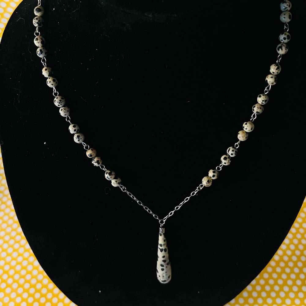 59. Dalmatian Jaspar & Stone Beaded Necklace